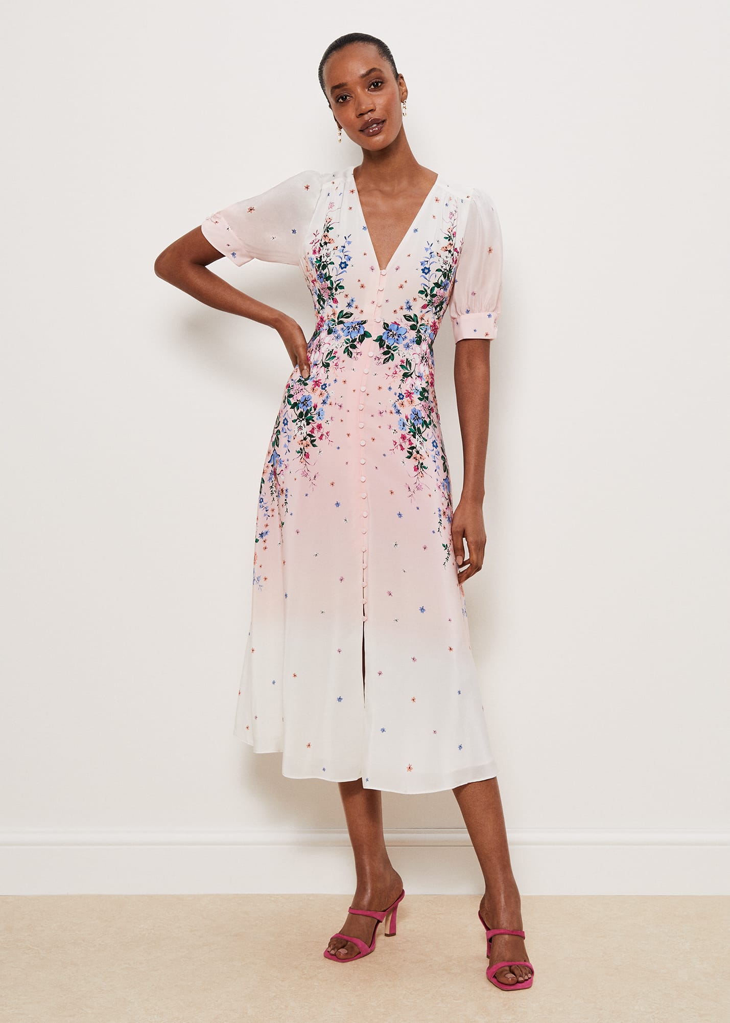 Hobbs Women's Ridley Silk Dress - Ivory Multi